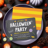 Chalkboard Candy Halloween Party Invitation