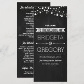 Chalkboard Chaîne Lights Programmes de mariage (Devant / Derrière)