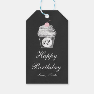 Chalkboard Chalk Cupcake Verjaardagscadeau Label Cadeaulabel