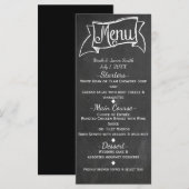 Chalkboard Chalk Look Elegant Wedding Menu Kaart (Voorkant / Achterkant)