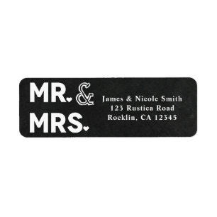 Chalkboard Chalk Mr. en mevrouw Wedding Verloving Etiket