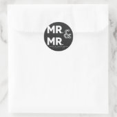Chalkboard Chalk MR en MR Gay Wedding Verloving Ronde Sticker (Tas)
