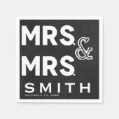Chalkboard Chalk Mrs & Mrs Wedding Verloving Servetten (Voorkant)