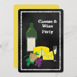 Chalkboard Cheese & Wine Celebrat Party Invitation