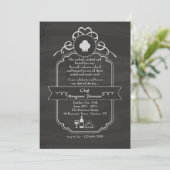 Chalkboard Chef Afstuderen Invitation Kaart (Staand voorkant)