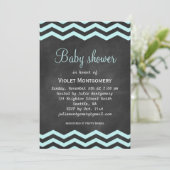 Chalkboard & Chevron Baby shower Uitnodiging (Staand voorkant)