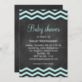 Chalkboard & Chevron Baby shower Uitnodiging (Voorkant / Achterkant)