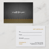 Chalkboard Chevron Salon en Spa Cadeaubon Kortingskaartje (Voorkant / Achterkant)