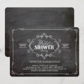 Chalkboard  Chic Flourish Vrijgezellenfeest Kaart (Voorkant / Achterkant)