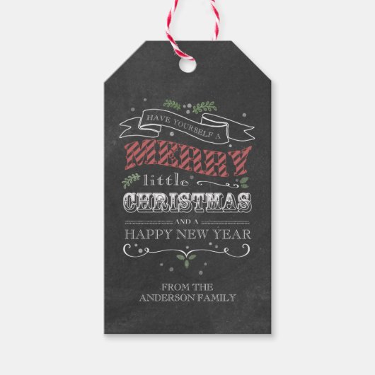 Chalkboard Christmas Gift Tags Cadeaulabel (Voorkant)