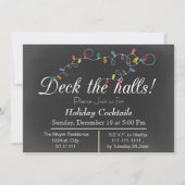 Chalkboard Christmas Lights Fêtes Invitations (Devant)
