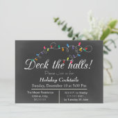 Chalkboard Christmas Lights Fêtes Invitations (Debout devant)