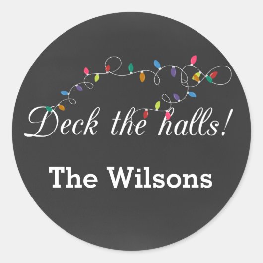 Chalkboard Christmas Lights vakantie stickers (Voorkant)