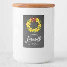 Chalkboard Christmas limoncello krans, label Voedselcontainer Etiket