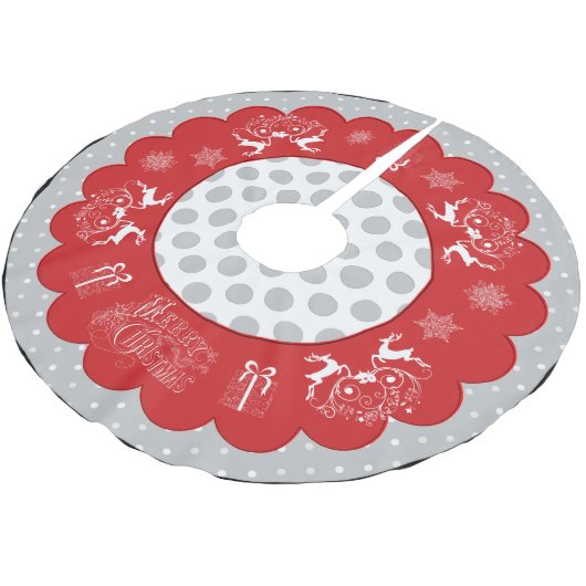 Chalkboard Christmas Polka Dots Boomrok Kerstboom Rok (Gekanteld)