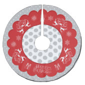 Chalkboard Christmas Polka Dots Boomrok Kerstboom Rok (Voorkant)