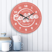 Chalkboard Coffee House Bar Monogram Aangepaste kl Grote Klok