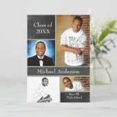 Chalkboard Collage Football - Grad Faire-part (Debout devant)