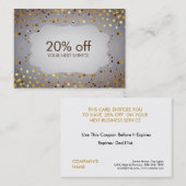 Chalkboard Confetti Coupon Carte réduction (Devant / Derrière)