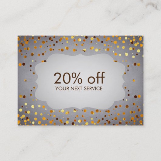 Chalkboard Confetti Coupon Kaart Voucher Korting (Voorkant)