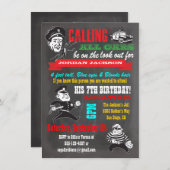 Chalkboard Cops and Robbers Party Uitnodiging (Voorkant / Achterkant)