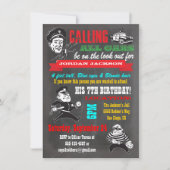 Chalkboard Cops and Robbers Party Uitnodiging (Voorkant)