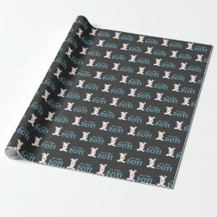 Chalkboard Cow Boy Baby shower Cadeaupapier