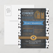 Chalkboard Cowboy Baby shower Uitnodiging Briefkaart (Voorkant / Achterkant)