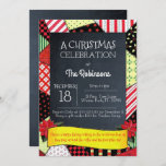 Chalkboard Crazy Quilt Fête Invitation<br><div class="desc">Cette décontractée invitation chic est parfaite pour toutes les occasions de vacances. Chaque élément est entièrement personnalisable pour dire exactement ce que vous voulez. Idéal pour une fête de Noël,  une fête de vacances,  un échange de cadeaux ou un thé de vacances.</div>