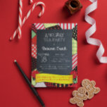 Chalkboard Crazy Quilt Fête Invitation<br><div class="desc">Cette décontractée invitation chic est parfaite pour toutes les occasions de vacances. Chaque élément est entièrement personnalisable pour dire exactement ce que vous voulez. Idéal pour une fête de Noël,  une fête de vacances,  un échange de cadeaux ou un thé de vacances.</div>