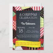 Chalkboard Crazy Quilt Holiday Party uitnodiging (Voorkant)