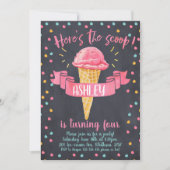 Chalkboard Crème glacée Anniversaire Invitation (Devant)