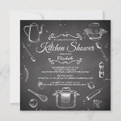 Chalkboard Cuisine nuptiale de douche Invitation (Devant)