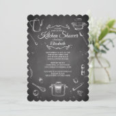 Chalkboard Cuisine nuptiale de douche Invitation (Debout devant)