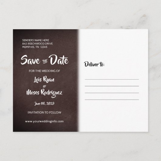 Chalkboard Cupids Sla de datum op Aankondigingskaart (Achterkant)