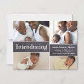 Chalkboard Custom Introduction Newborn Baby foto's Magnetische Uitnodiging (Voorkant)