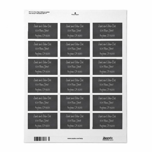 Chalkboard CustomizeABLEs Etiket (Full Sheet)