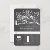 Chalkboard Cute Heart Initialen Typografie RSVP (Voorkant)