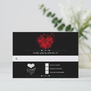 Chalkboard Cute Heart Initialen Typografie RSVP