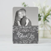 Chalkboard Cute Hearts Typography Dank je Bedankkaart (Staand voorkant)