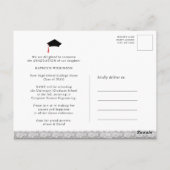 Chalkboard Cute Lace 2 Photo Graduation Invitation (Dos)