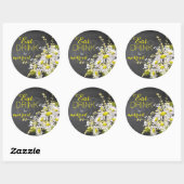 Chalkboard Daisy Rustic Mariage Étiquette cadeau (Feuille)