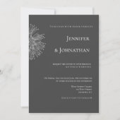 Chalkboard dandelion mariage moderne invitations (Devant)