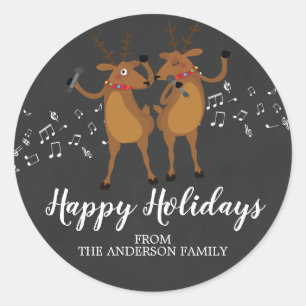 Chalkboard-danserend rendierlijk Kerst sticker