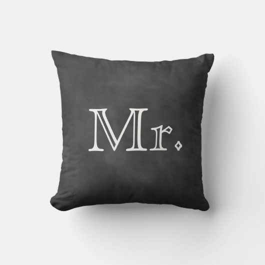 Chalkboard de heer Pillow Kussen (Voorkant)