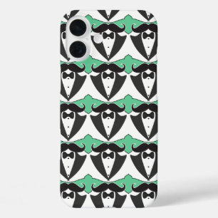 Chalkboard de heer Tuxedo Mustache Wedding iPhone 16 Plus Hoesje