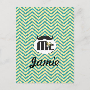 Chalkboard de heer Yellow en green Briefkaart