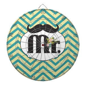 Chalkboard de heer Yellow en Green Zigzag Chevron Dartbord