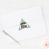 Chalkboard de heer Yellow en Green Zigzag Chevron Driehoek Sticker (Envelop)