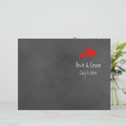 Chalkboard de Roses Rouge Sauvage Programme de mar (Debout devant)